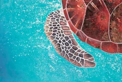 XXL Öl Gemälde 'Turquoise Turtle' | Handgemaltes Unikat