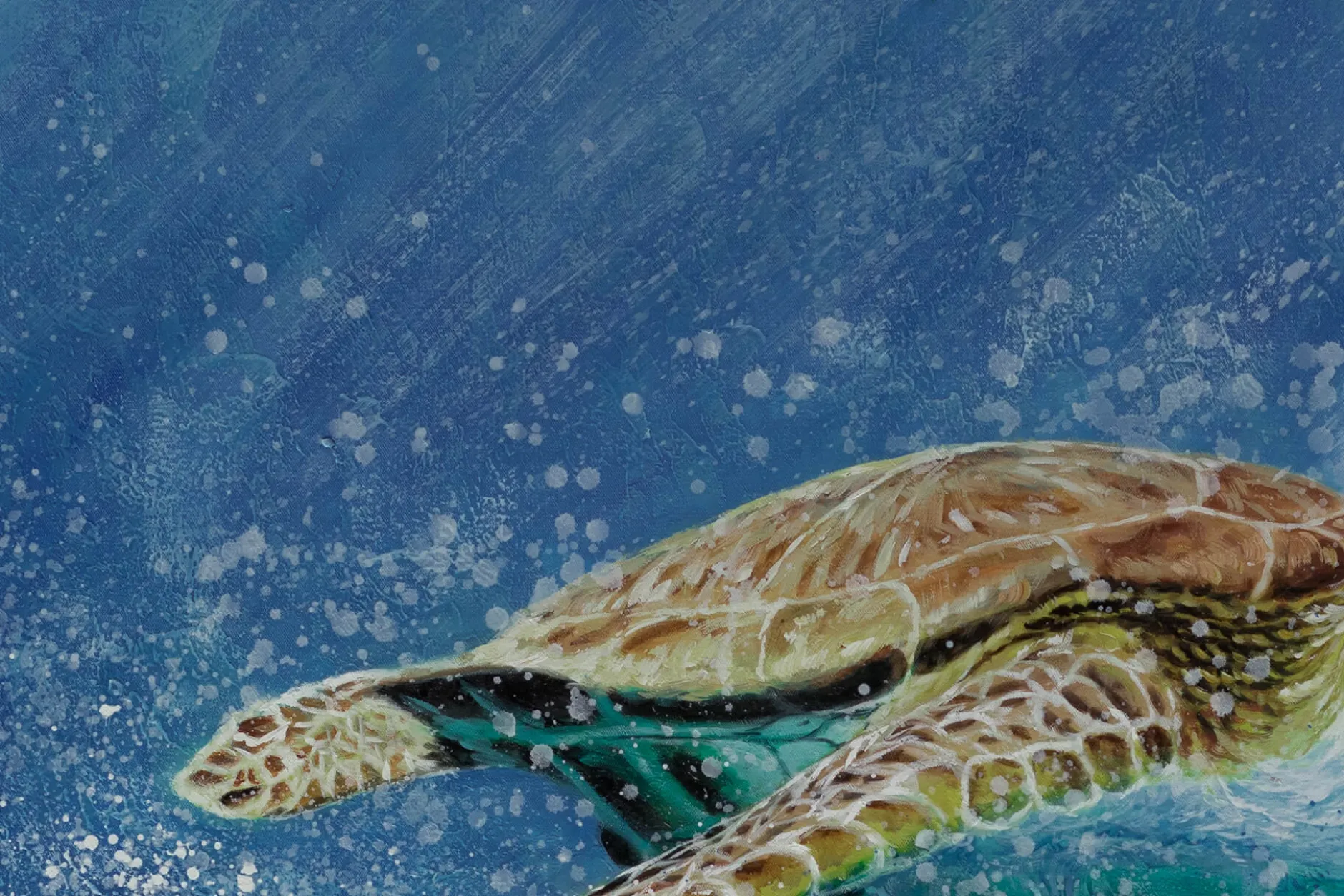 XXL Öl Gemälde 'Turtle Adventures' | Handgemaltes Unikat