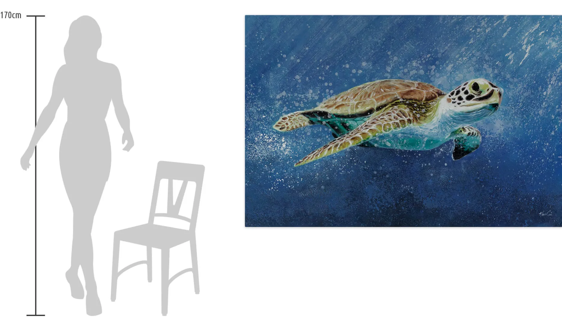 XXL Öl Gemälde 'Turtle Adventures' | Handgemaltes Unikat