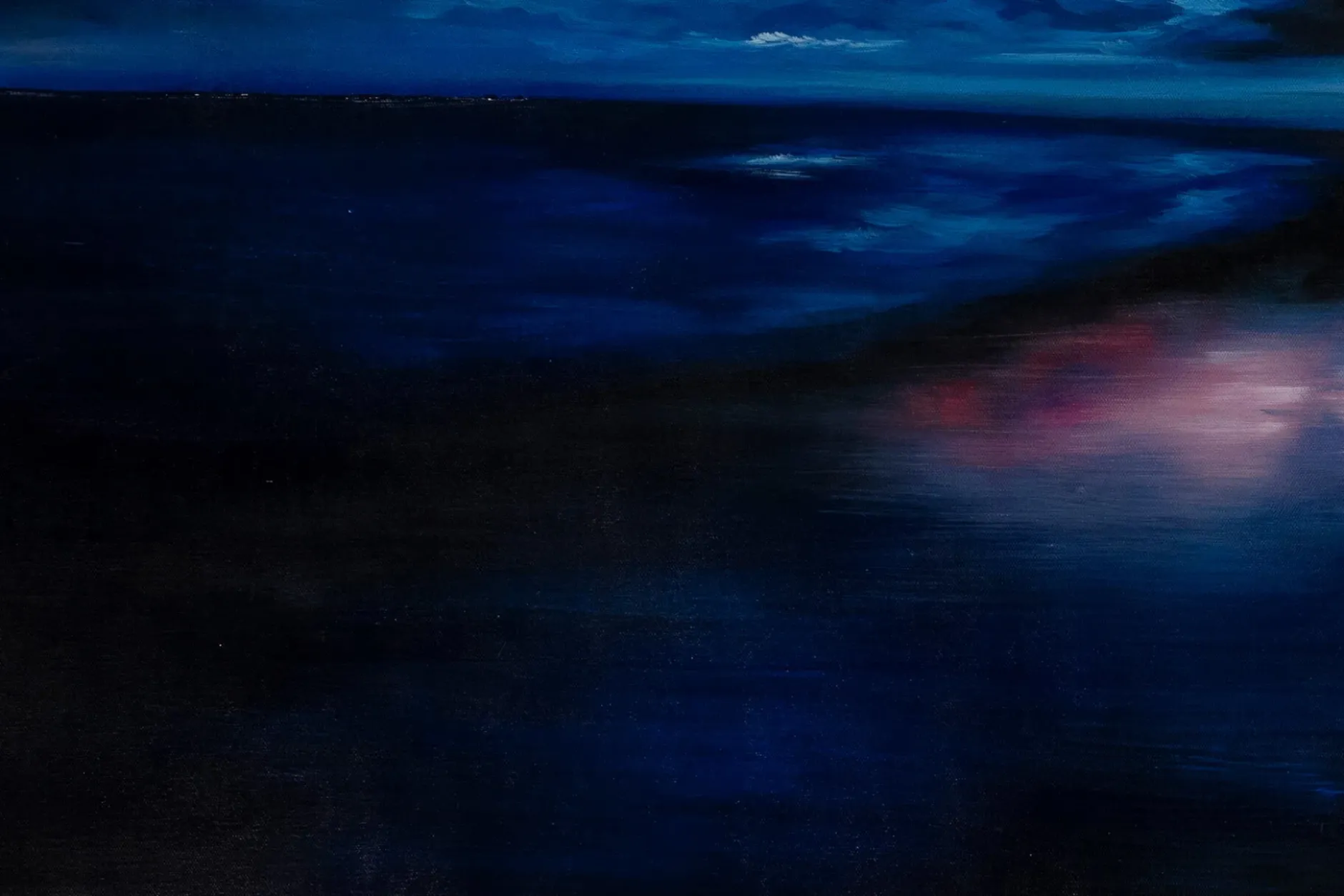XXL Öl Gemälde 'Twilight over the Sea' | Handgemaltes Unikat