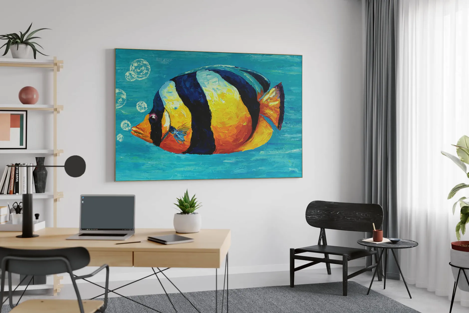 XXL Öl Gemälde 'Underwater Sun' | Handgemaltes Unikat