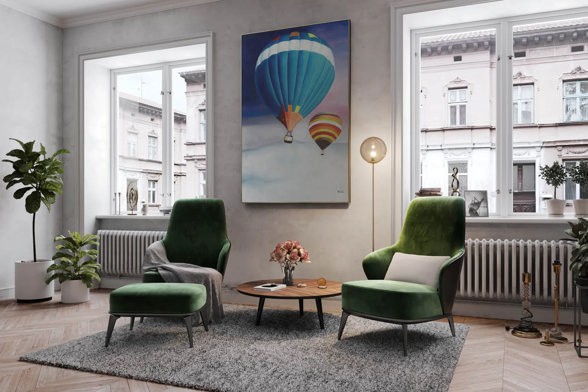 XXL Öl Gemälde 'Up in the Sky ' | Handgemaltes Unikat