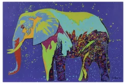 XXL Öl Gemälde 'Verharrender Elefant' | Handgemaltes Unikat