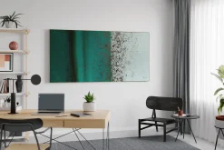 XXL Öl Gemälde 'Vertical Turquoise' | Handgemaltes Unikat