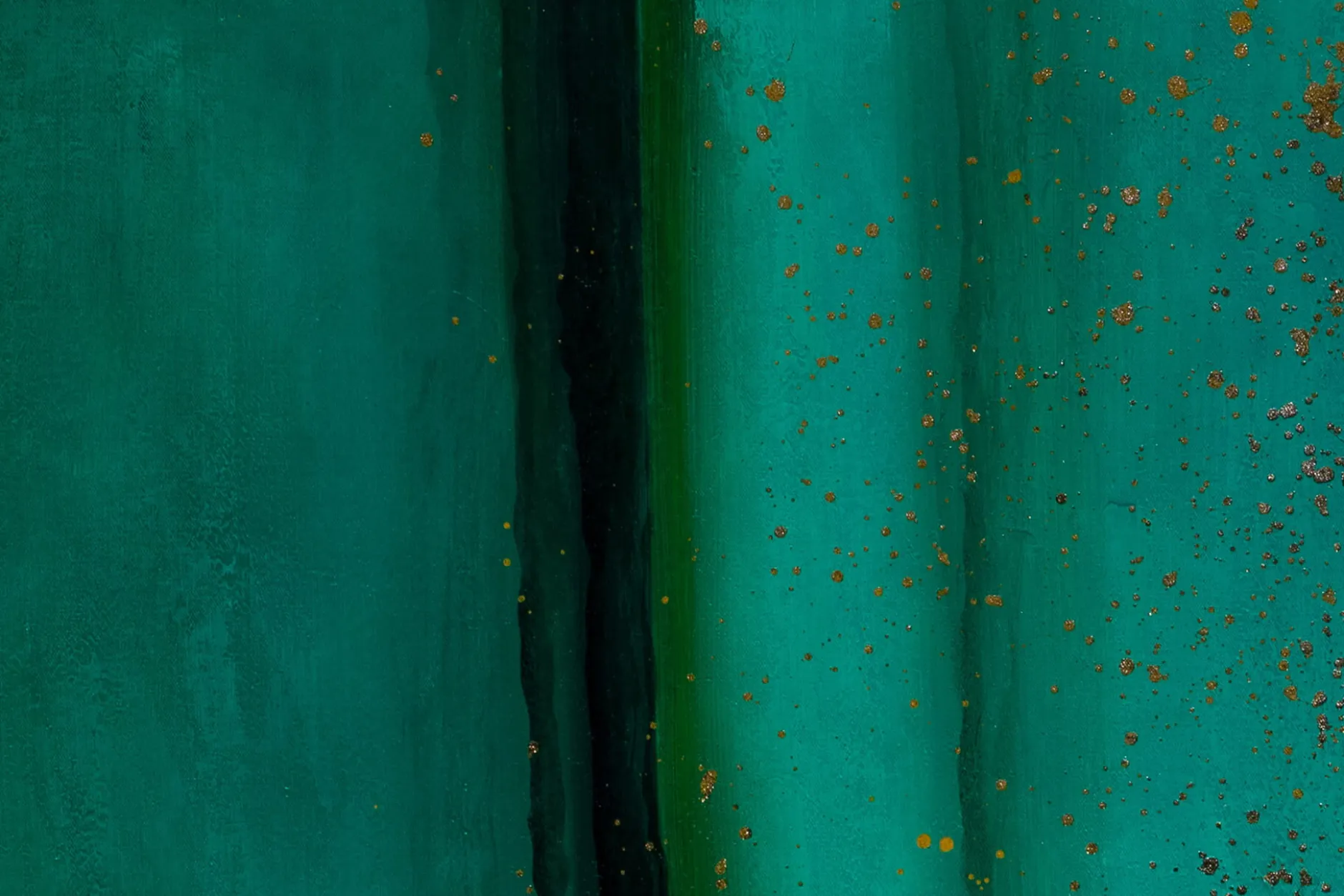 XXL Öl Gemälde 'Vertical Turquoise' | Handgemaltes Unikat