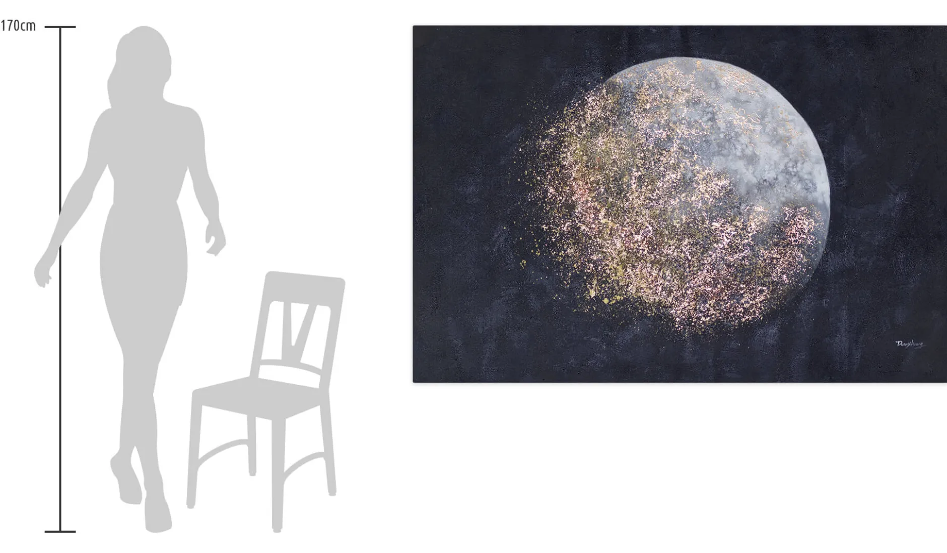 XXL Öl Gemälde 'Verzauberter Mond' | Handgemaltes Unikat