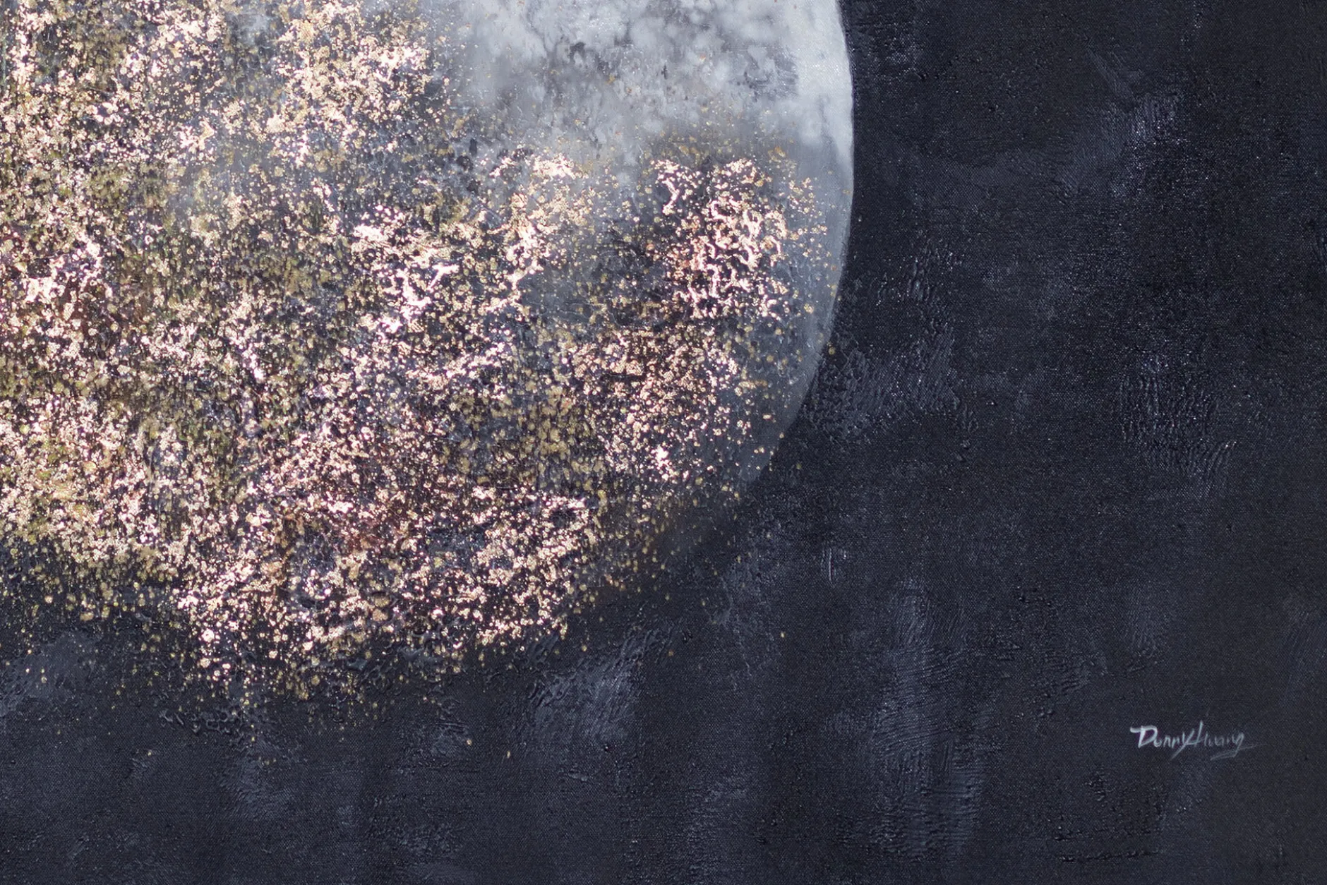 XXL Öl Gemälde 'Verzauberter Mond' | Handgemaltes Unikat