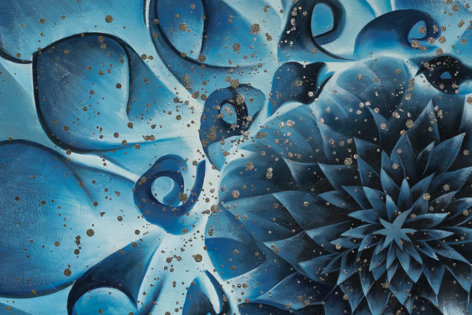 XXL Öl Gemälde 'Vibrant Blue' | Handgemaltes Unikat