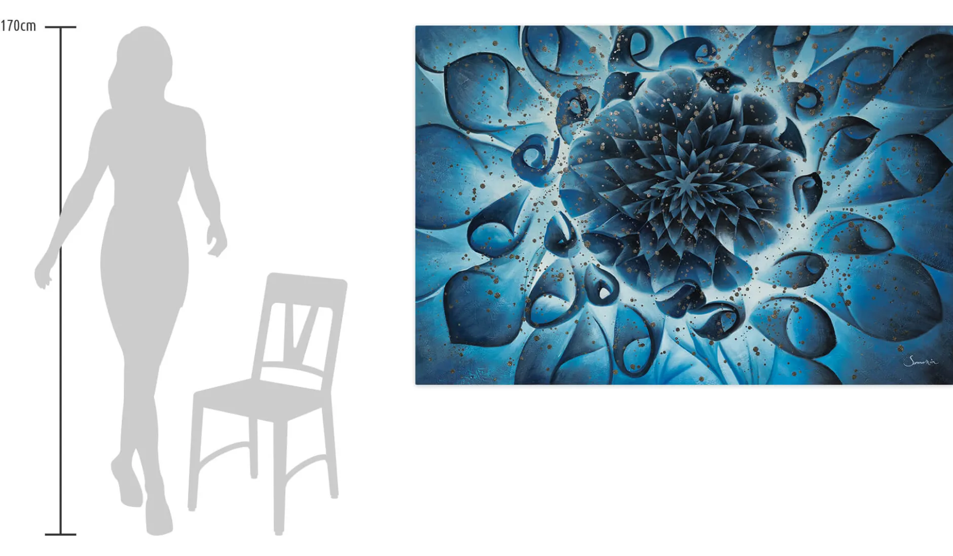 XXL Öl Gemälde 'Vibrant Blue' | Handgemaltes Unikat