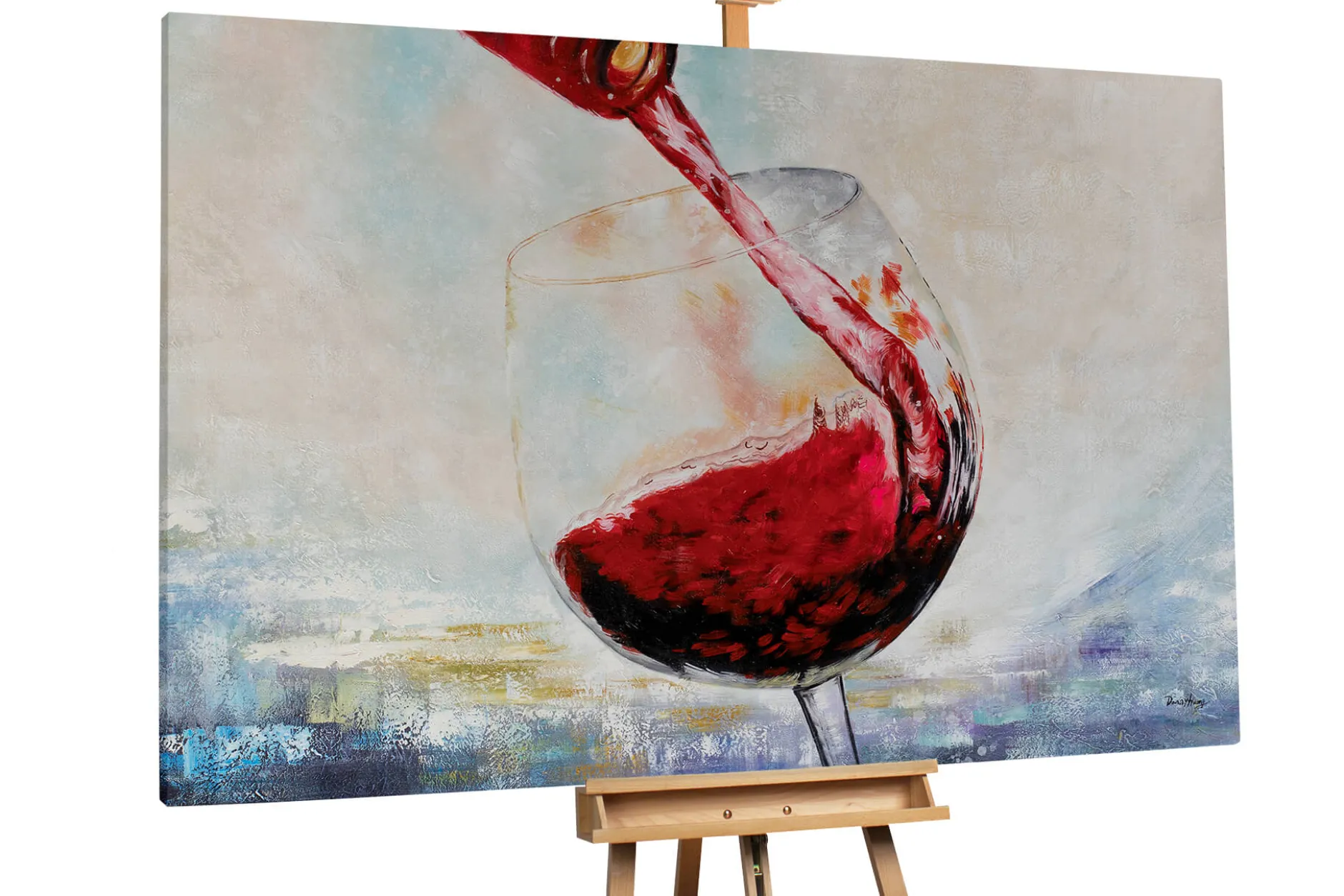 XXL Öl Gemälde 'Vino Veritas' | Handgemaltes Unikat