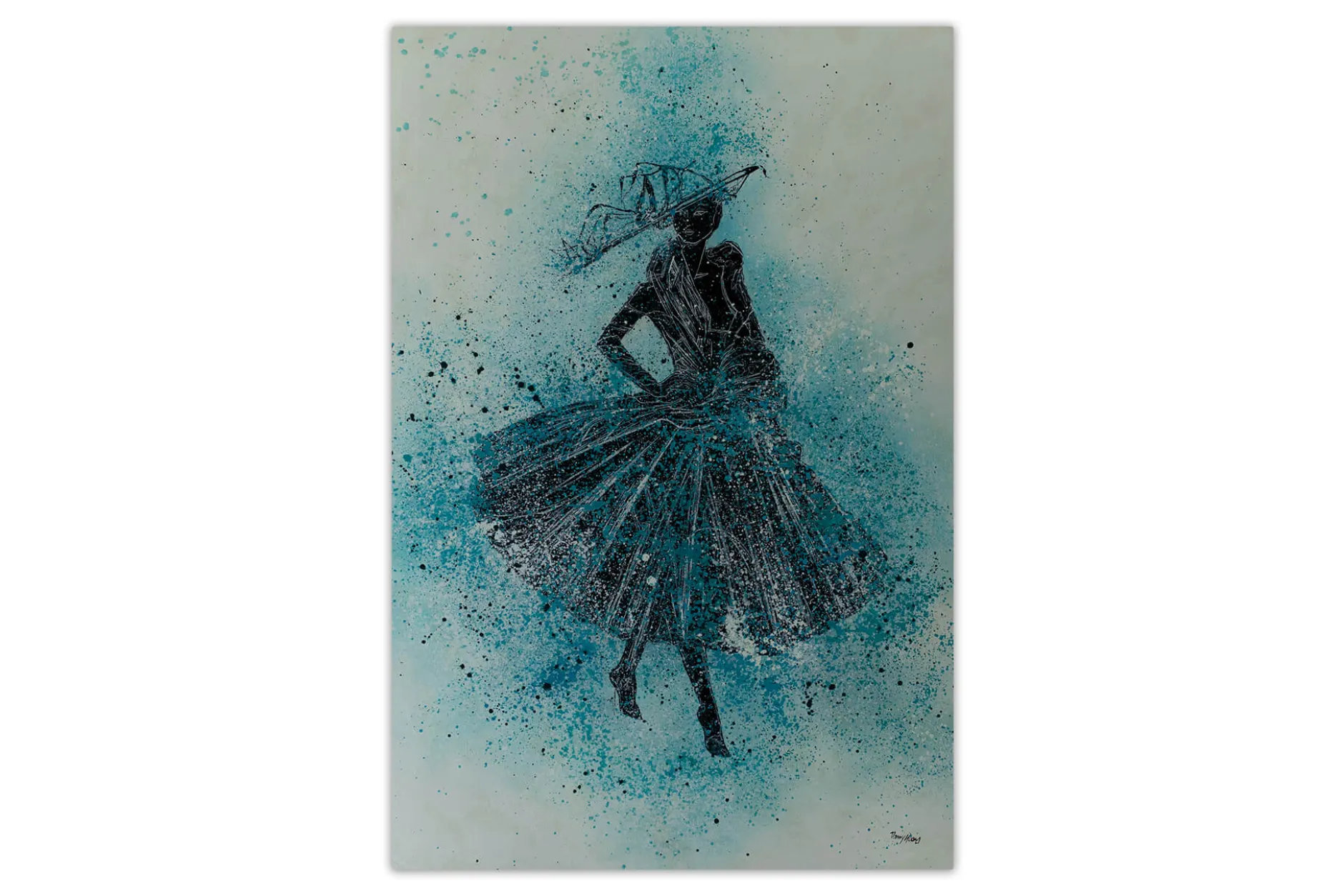 XXL Öl Gemälde 'Vintage Fashionista' | Handgemaltes Unikat