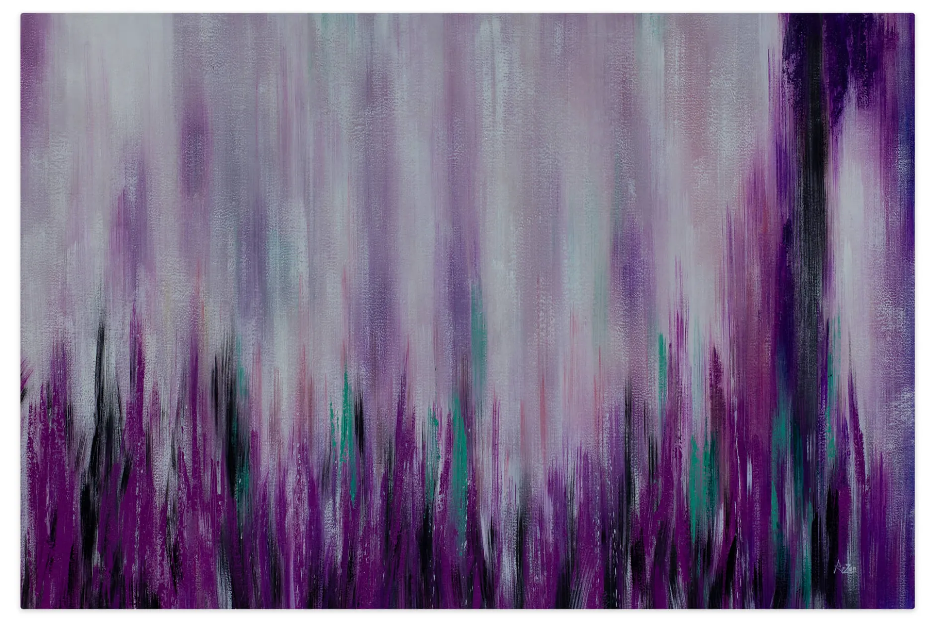 XXL Öl Gemälde 'Violet mountains' | Handgemaltes Unikat