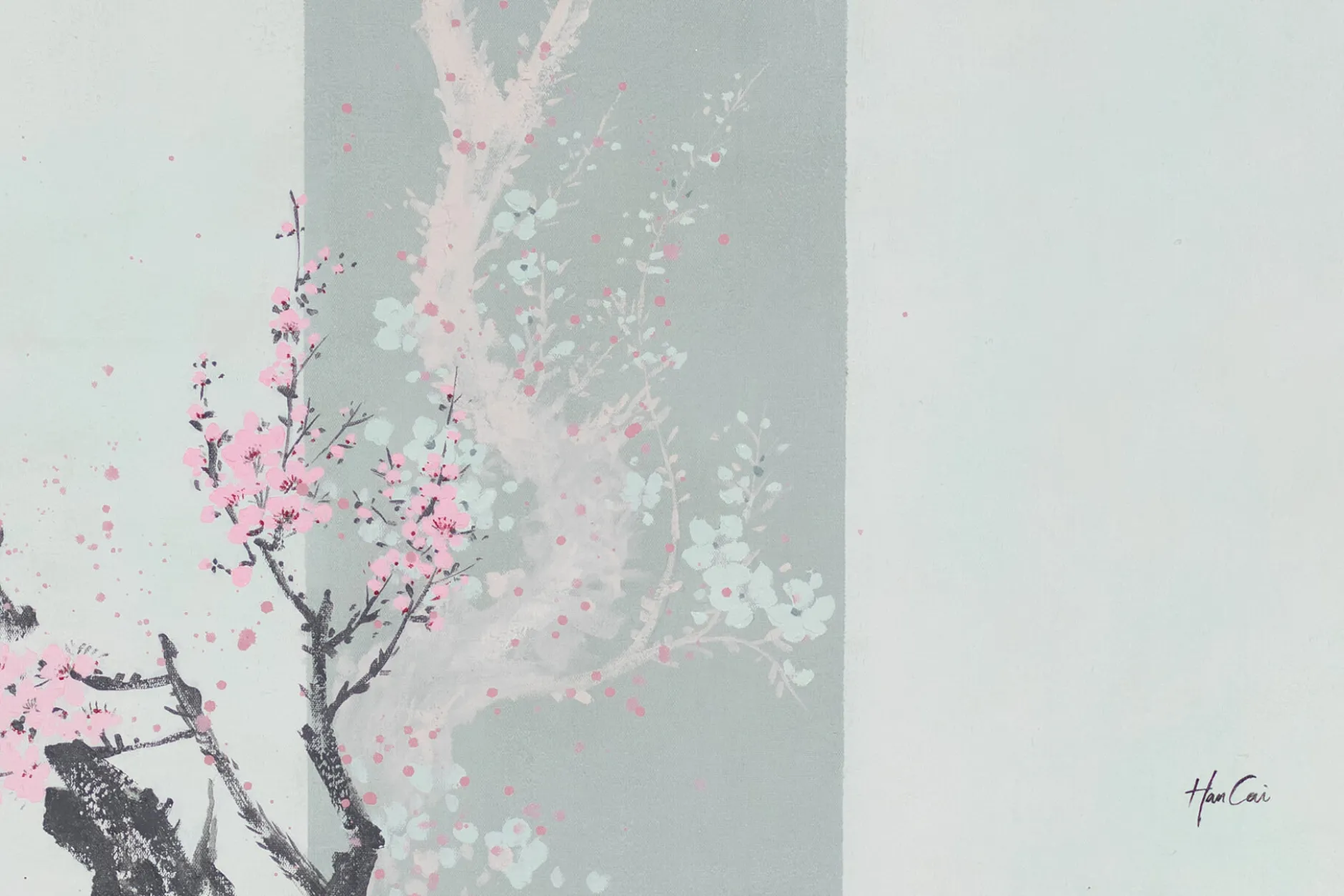 XXL Öl Gemälde 'Virtue of Sakura' | Handgemaltes Unikat