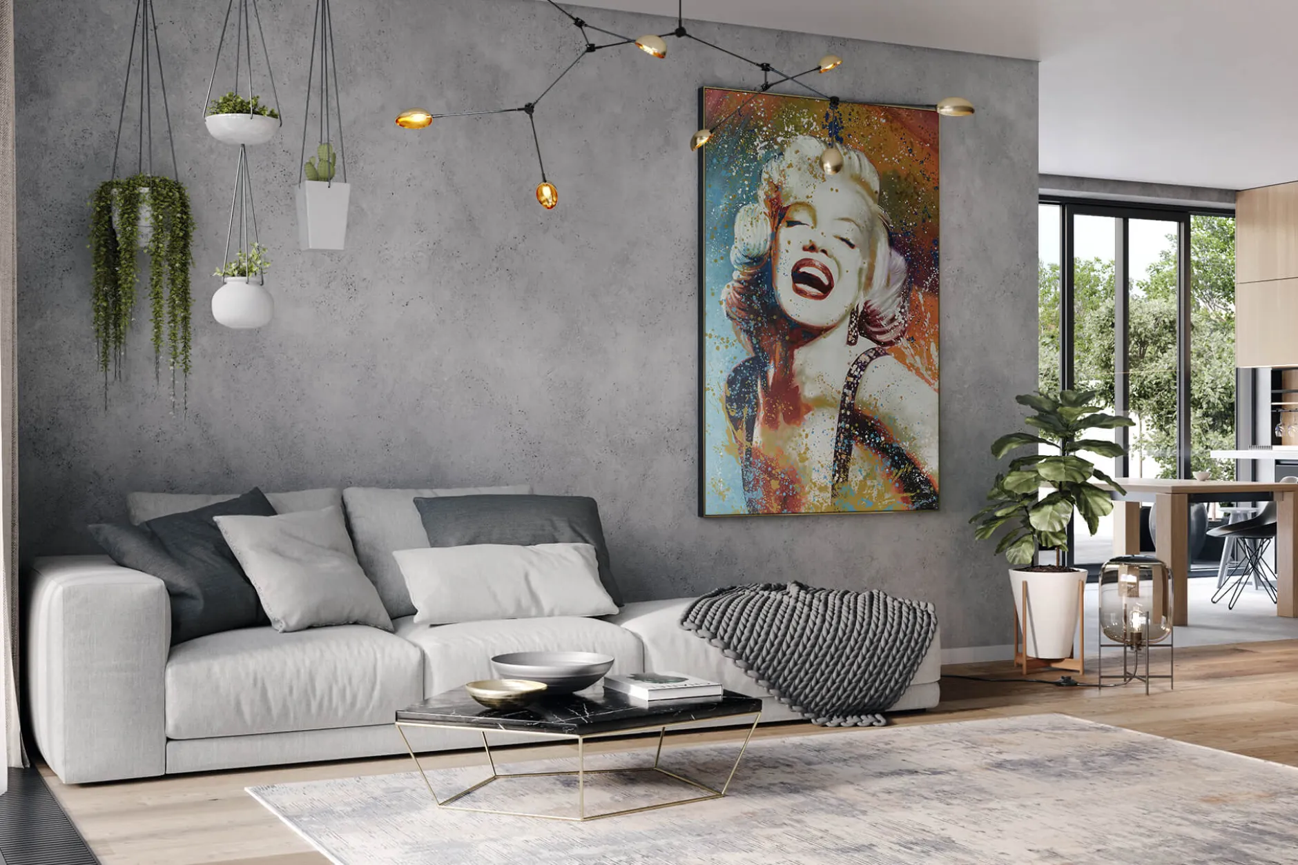 XXL Öl Gemälde 'Vivacious Marylin' | Handgemaltes Unikat
