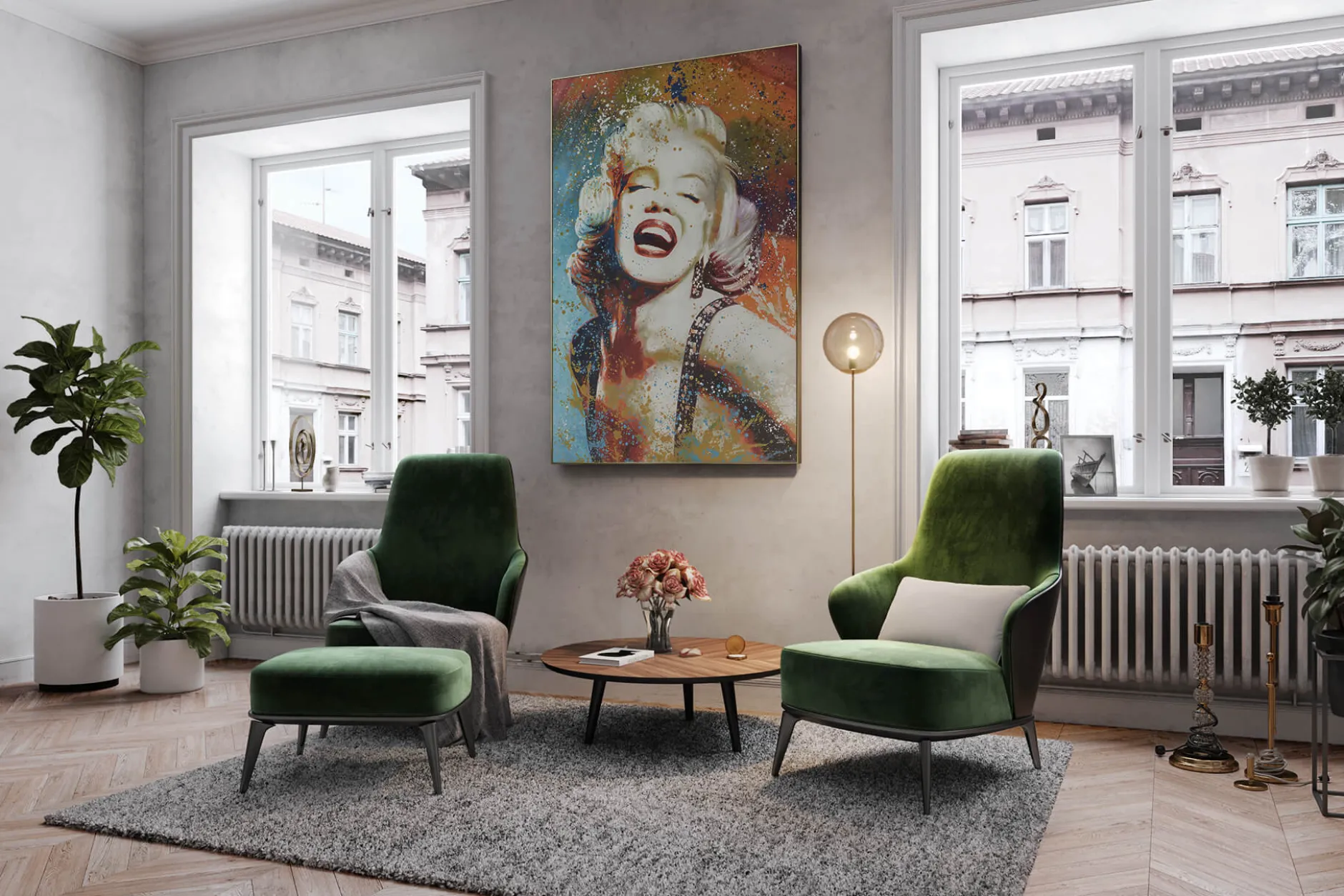 XXL Öl Gemälde 'Vivacious Marylin' | Handgemaltes Unikat