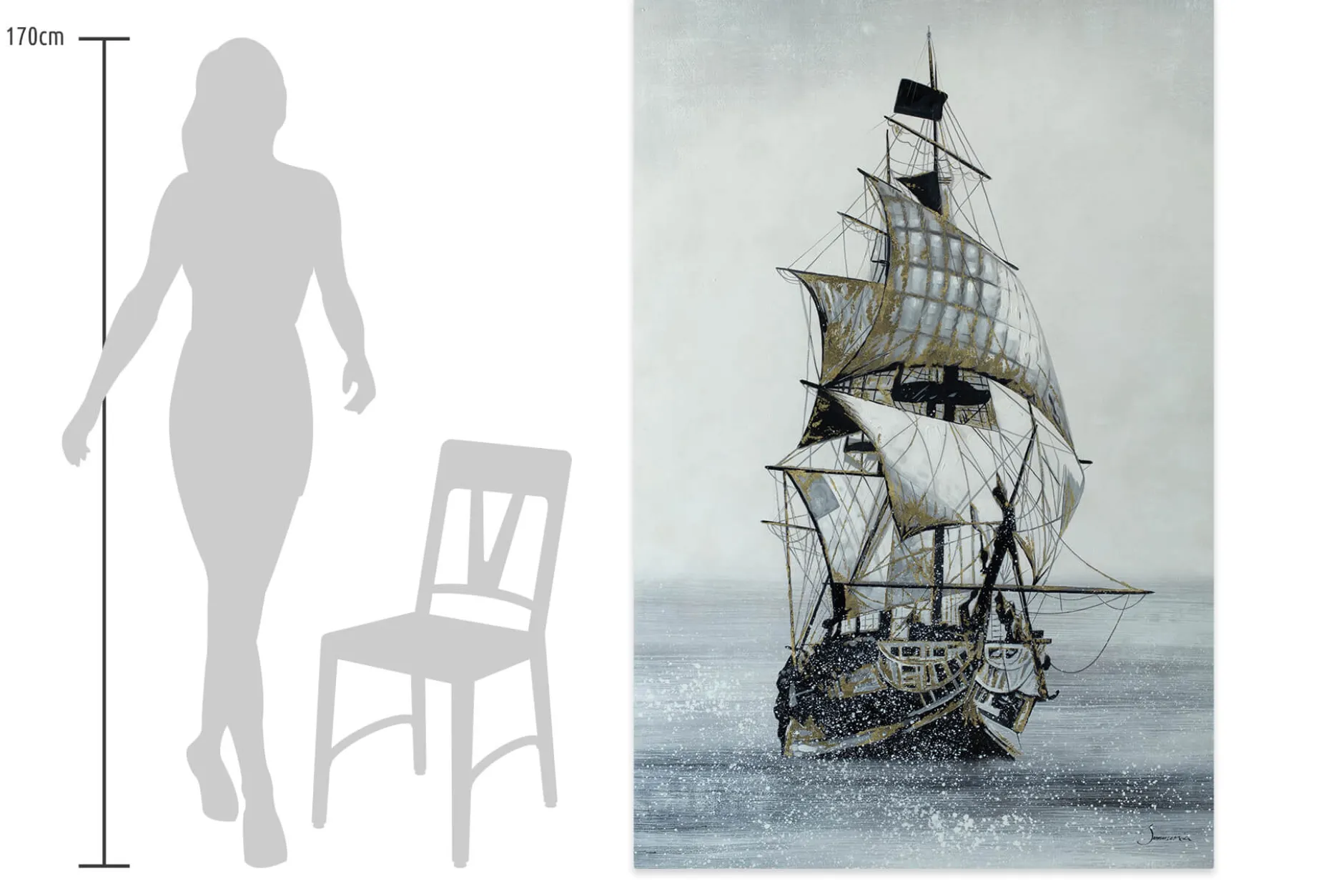 XXL Öl Gemälde 'Voyage of the Pirates' | Handgemaltes Unikat