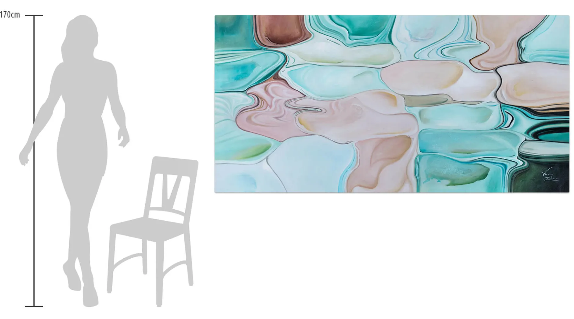 XXL Öl Gemälde 'Watercolours' | Handgemaltes Unikat