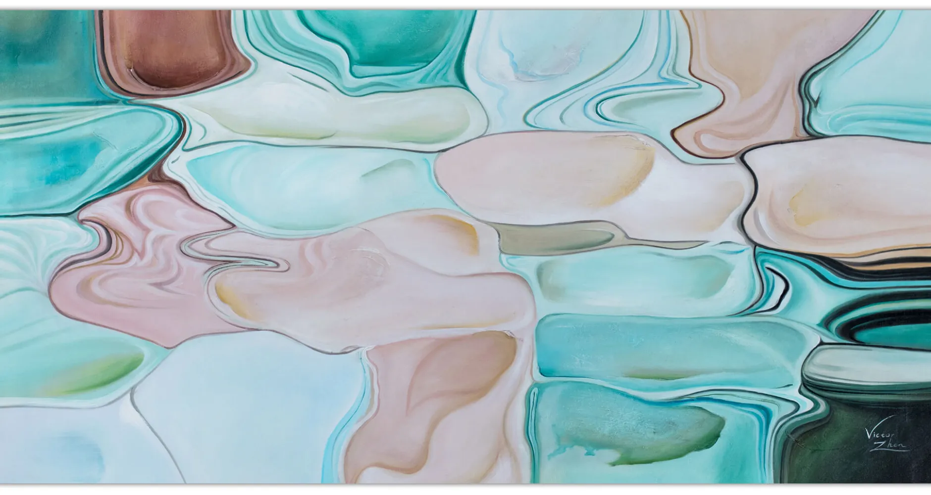 XXL Öl Gemälde 'Watercolours' | Handgemaltes Unikat