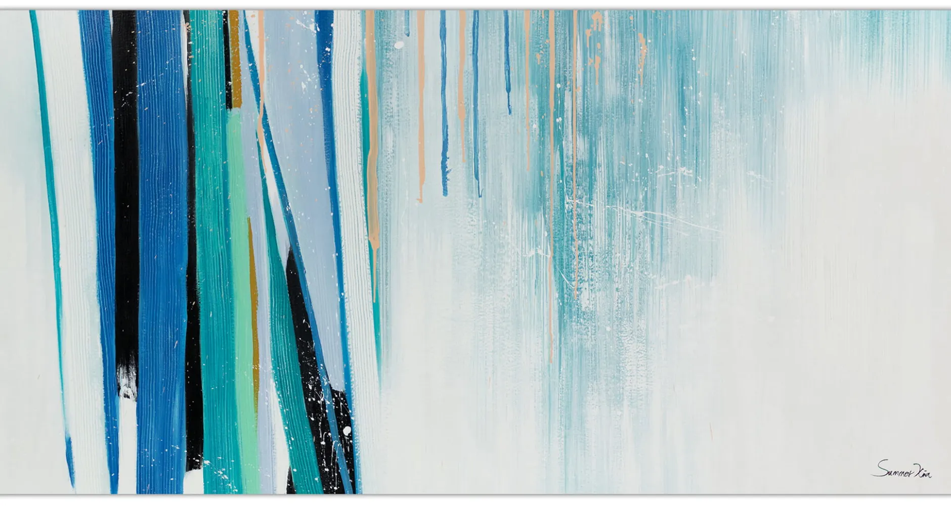 XXL Öl Gemälde 'Waterfall Colours' | Handgemaltes Unikat