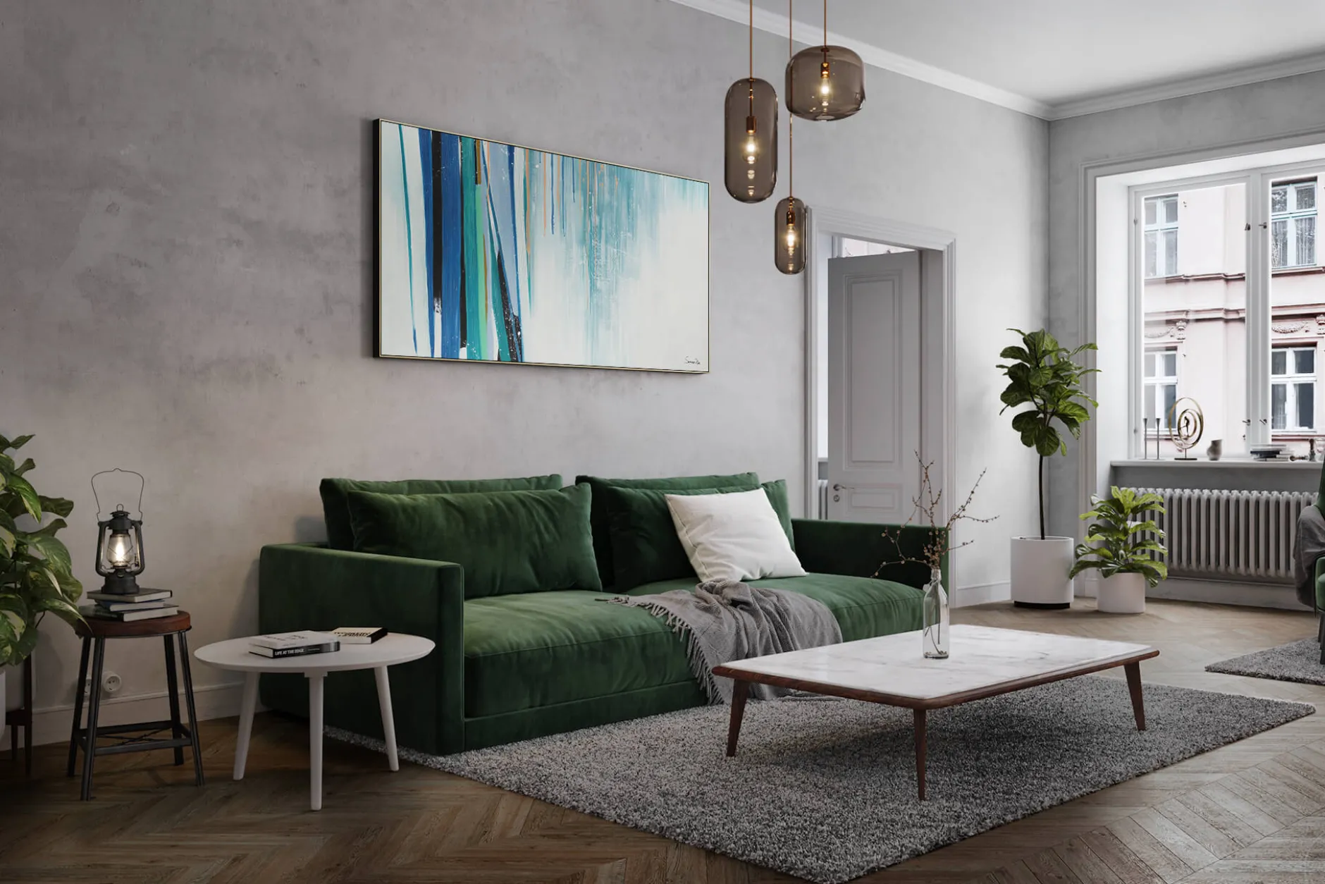 XXL Öl Gemälde 'Waterfall Colours' | Handgemaltes Unikat