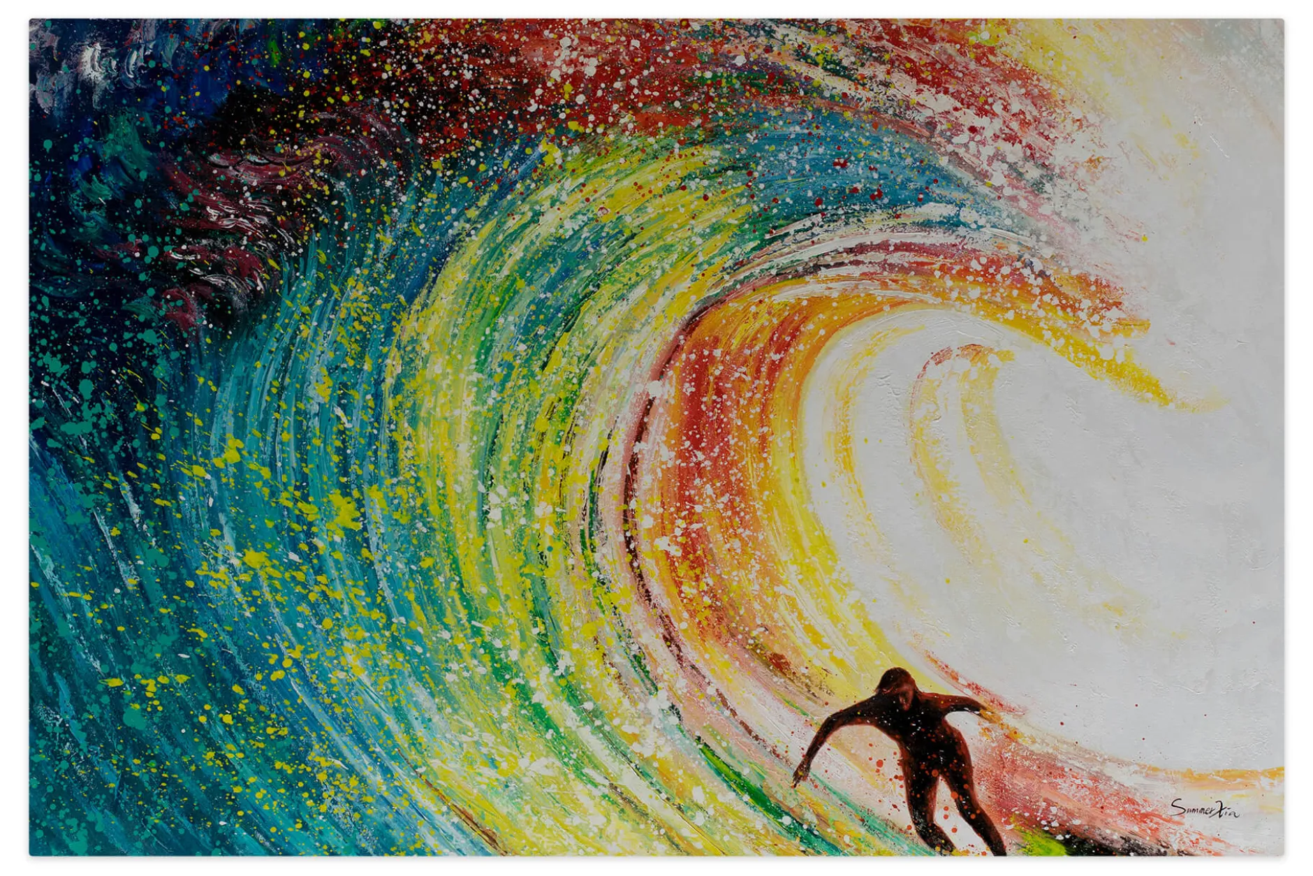 XXL Öl Gemälde 'Wave Energy' | Handgemaltes Unikat
