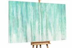 XXL Öl Gemälde 'Weeping Cyan Secrets' | Handgemaltes Unikat