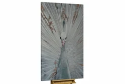 XXL Öl Gemälde 'White Peacock' | Handgemaltes Unikat