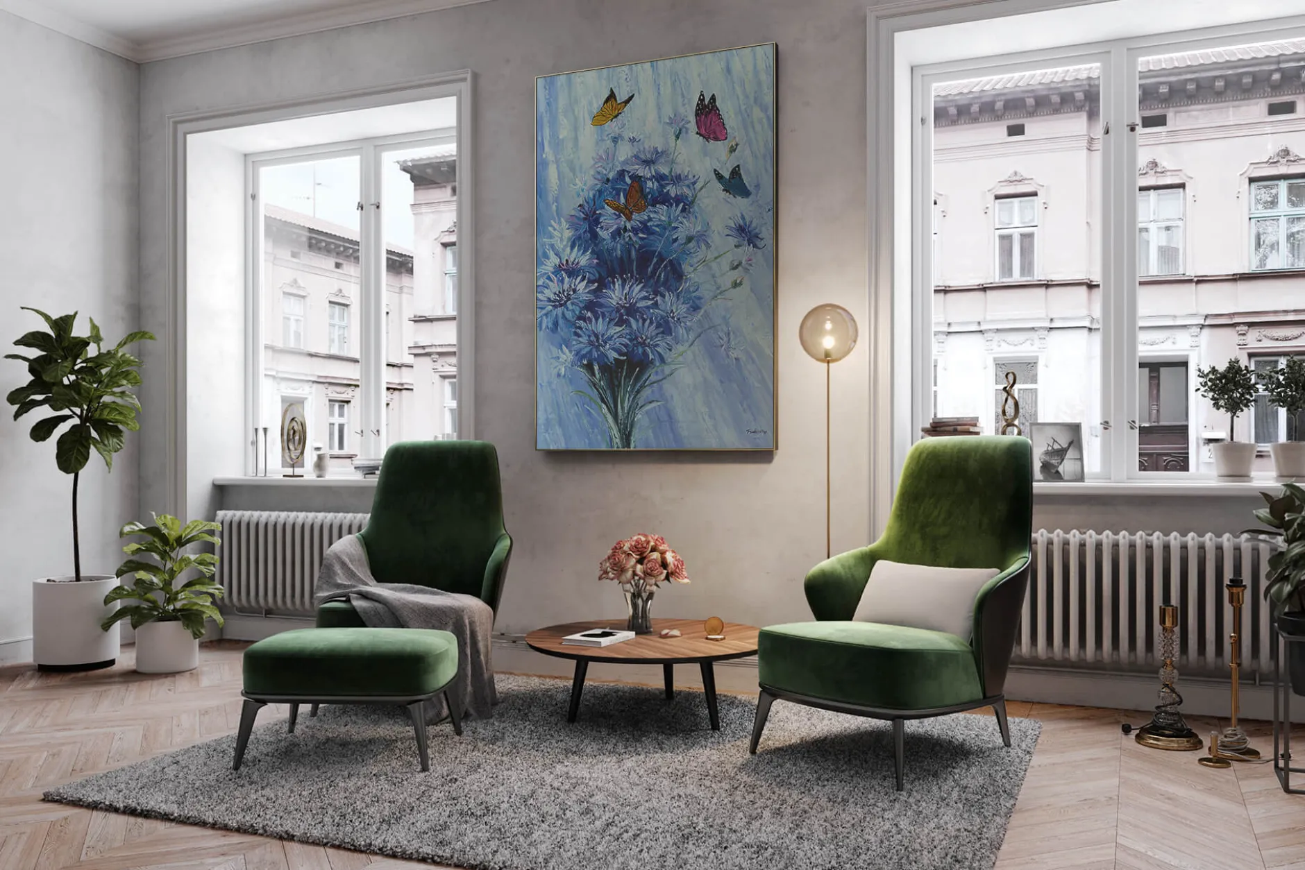 XXL Öl Gemälde 'Winter Bouquet' | Handgemaltes Unikat