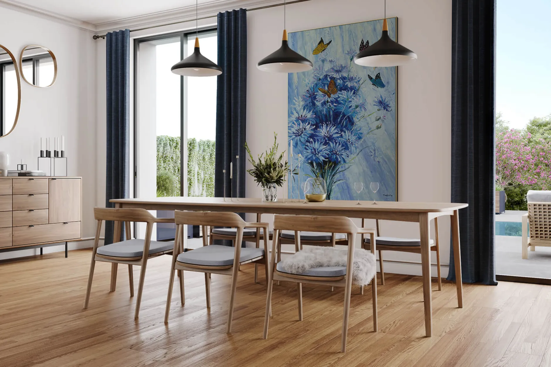 XXL Öl Gemälde 'Winter Bouquet' | Handgemaltes Unikat