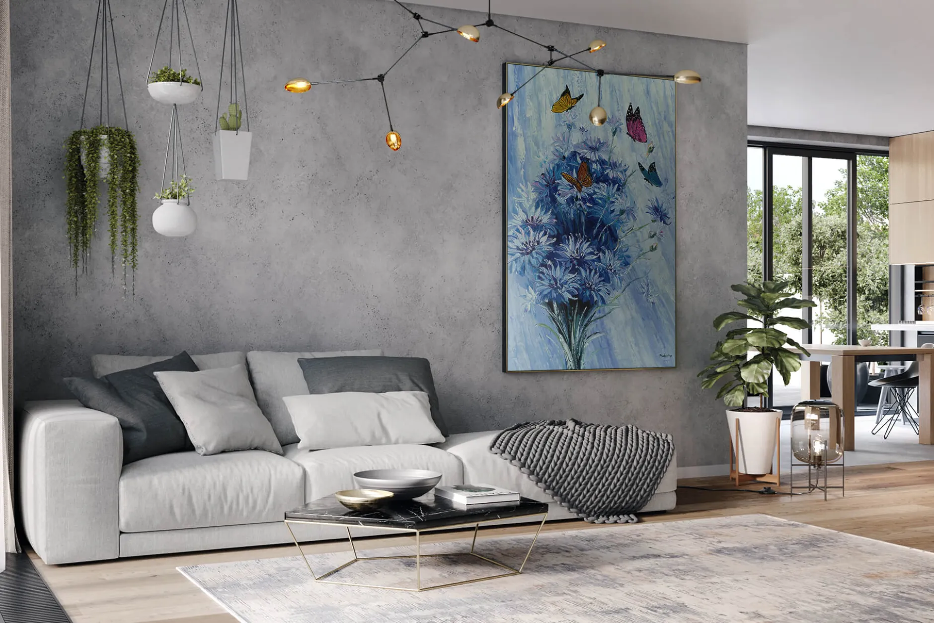 XXL Öl Gemälde 'Winter Bouquet' | Handgemaltes Unikat