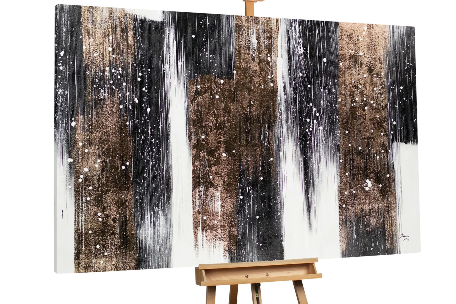 XXL Öl Gemälde 'Winter Night' | Handgemaltes Unikat