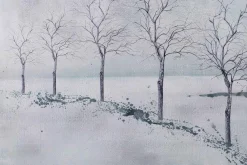 XXL Öl Gemälde 'Winterschlaf der Bäume' | Handgemaltes Unikat