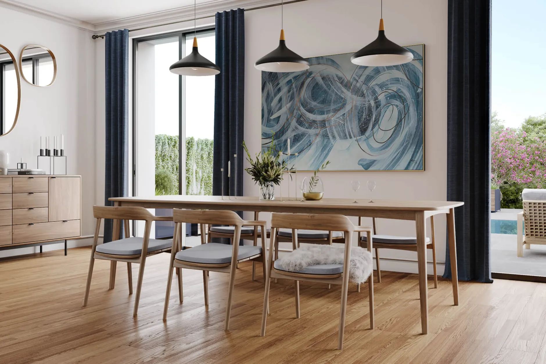 XXL Öl Gemälde 'Winter Swirl' | Handgemaltes Unikat