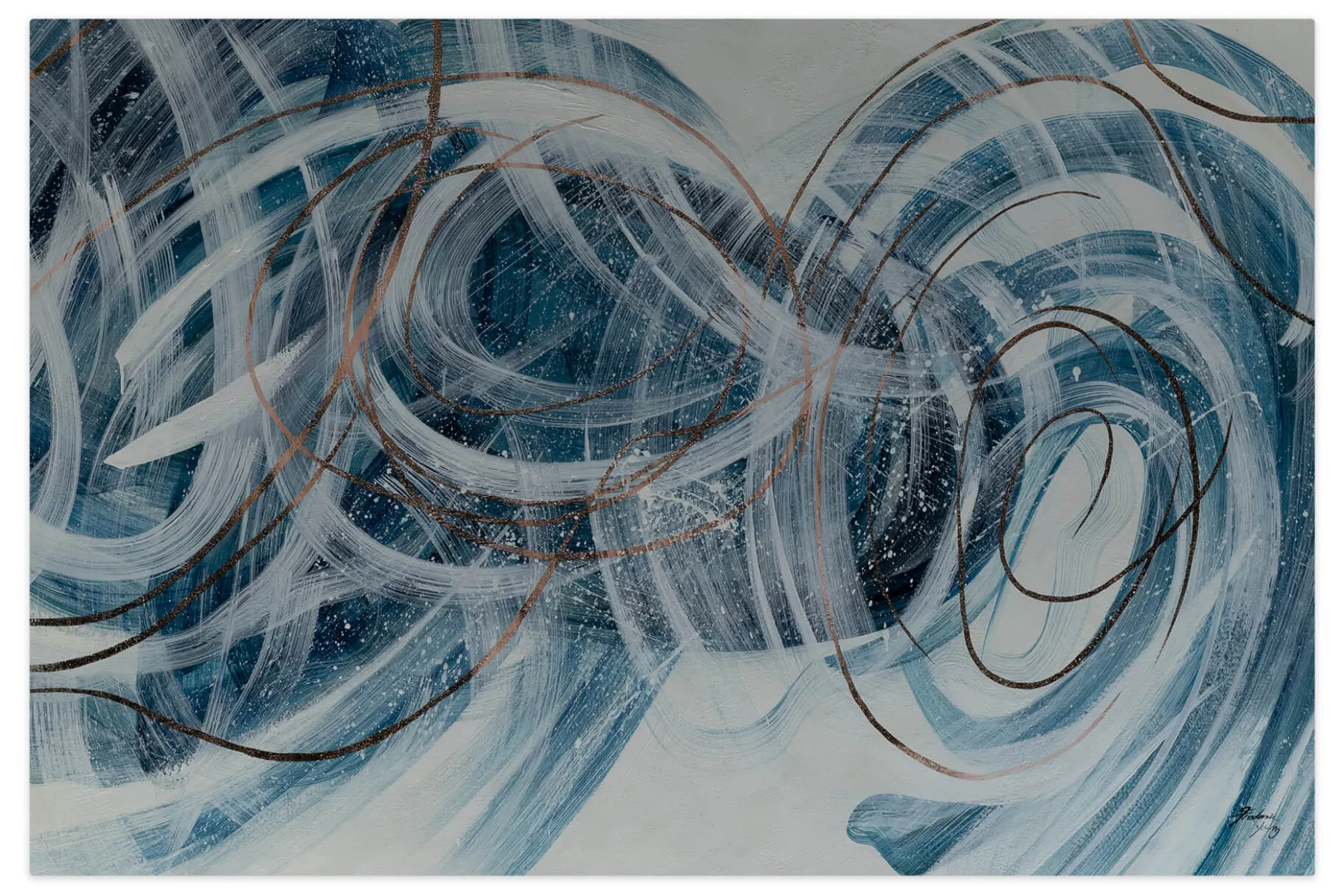 XXL Öl Gemälde 'Winter Swirl' | Handgemaltes Unikat