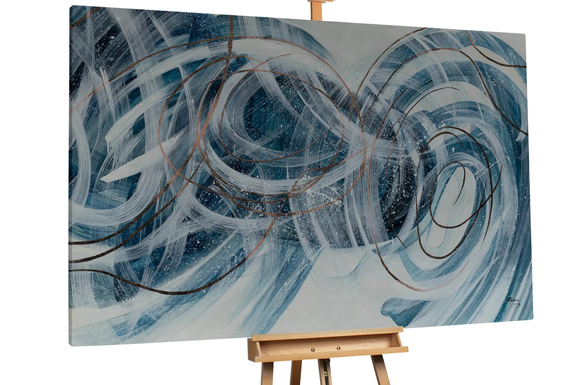 XXL Öl Gemälde 'Winter Swirl' | Handgemaltes Unikat