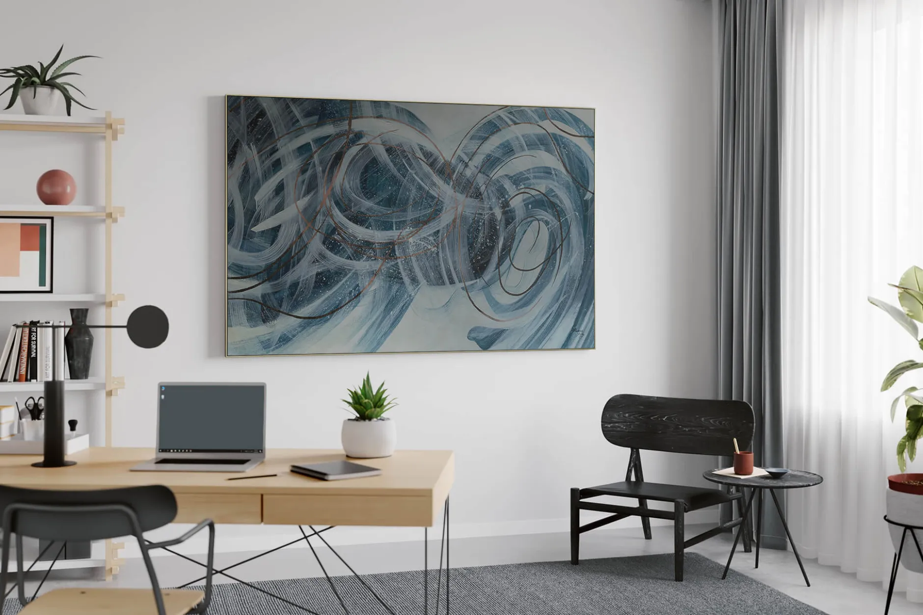 XXL Öl Gemälde 'Winter Swirl' | Handgemaltes Unikat