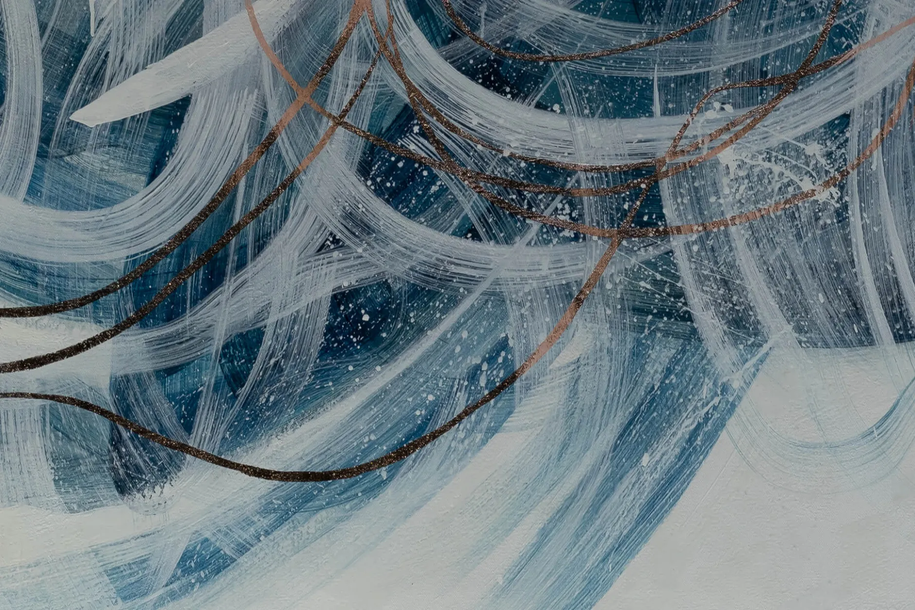 XXL Öl Gemälde 'Winter Swirl' | Handgemaltes Unikat