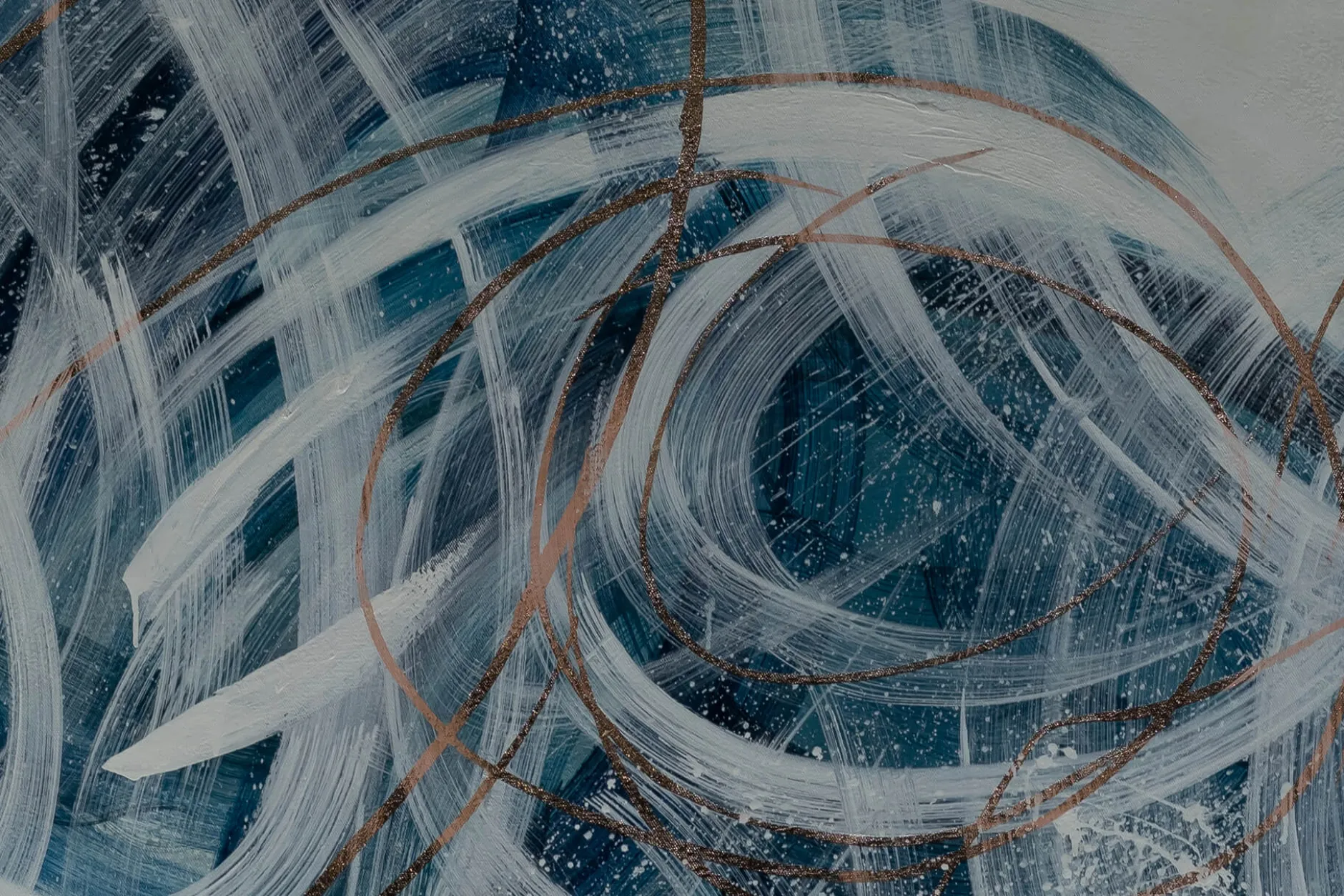 XXL Öl Gemälde 'Winter Swirl' | Handgemaltes Unikat