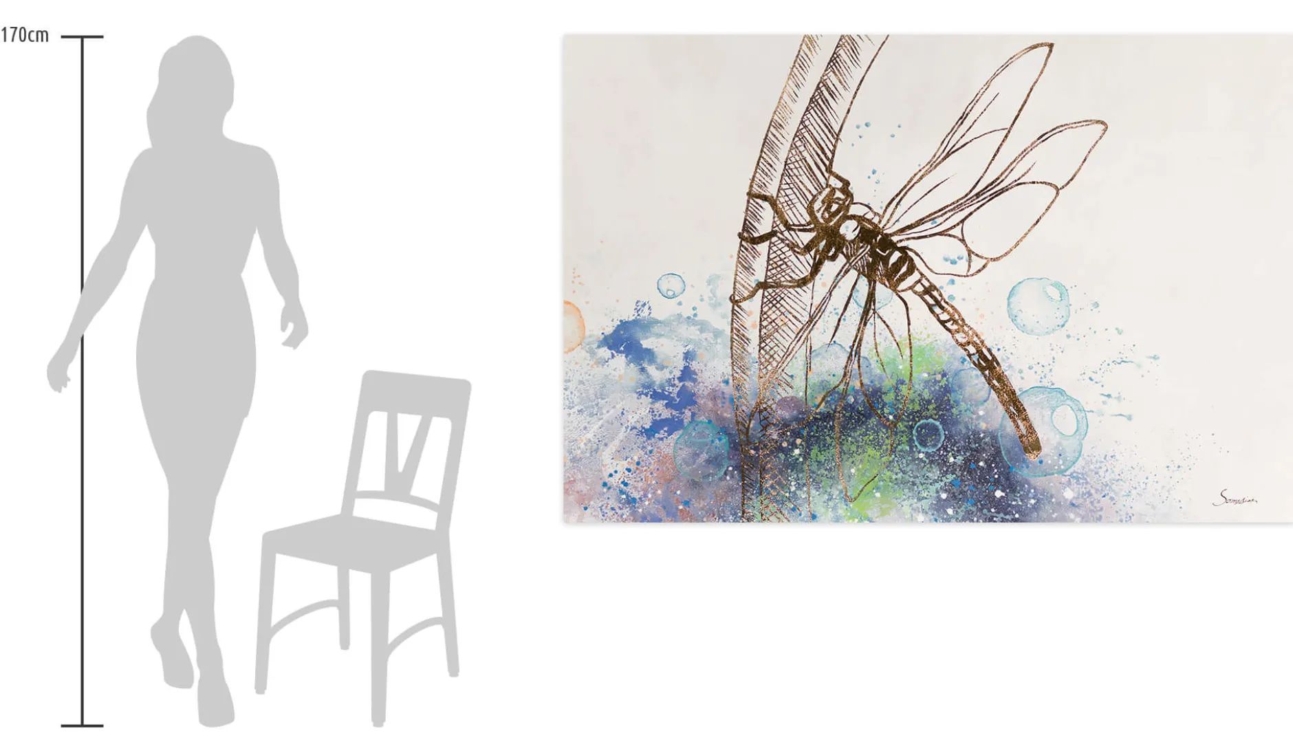 XXL Öl Gemälde 'World of Dragonflies' | Handgemaltes Unikat