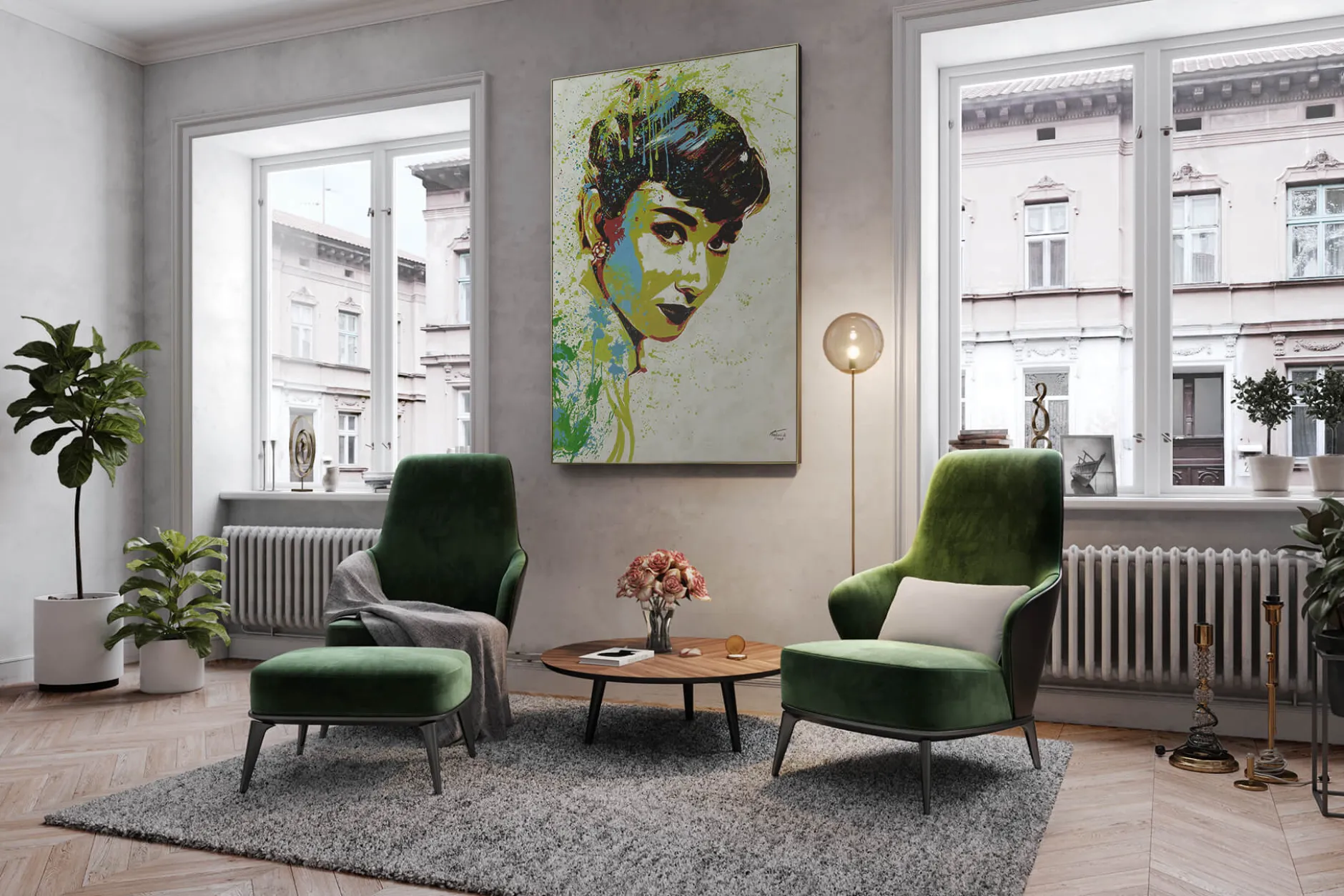 XXL Öl Gemälde 'Yellow Audrey' | Handgemaltes Unikat