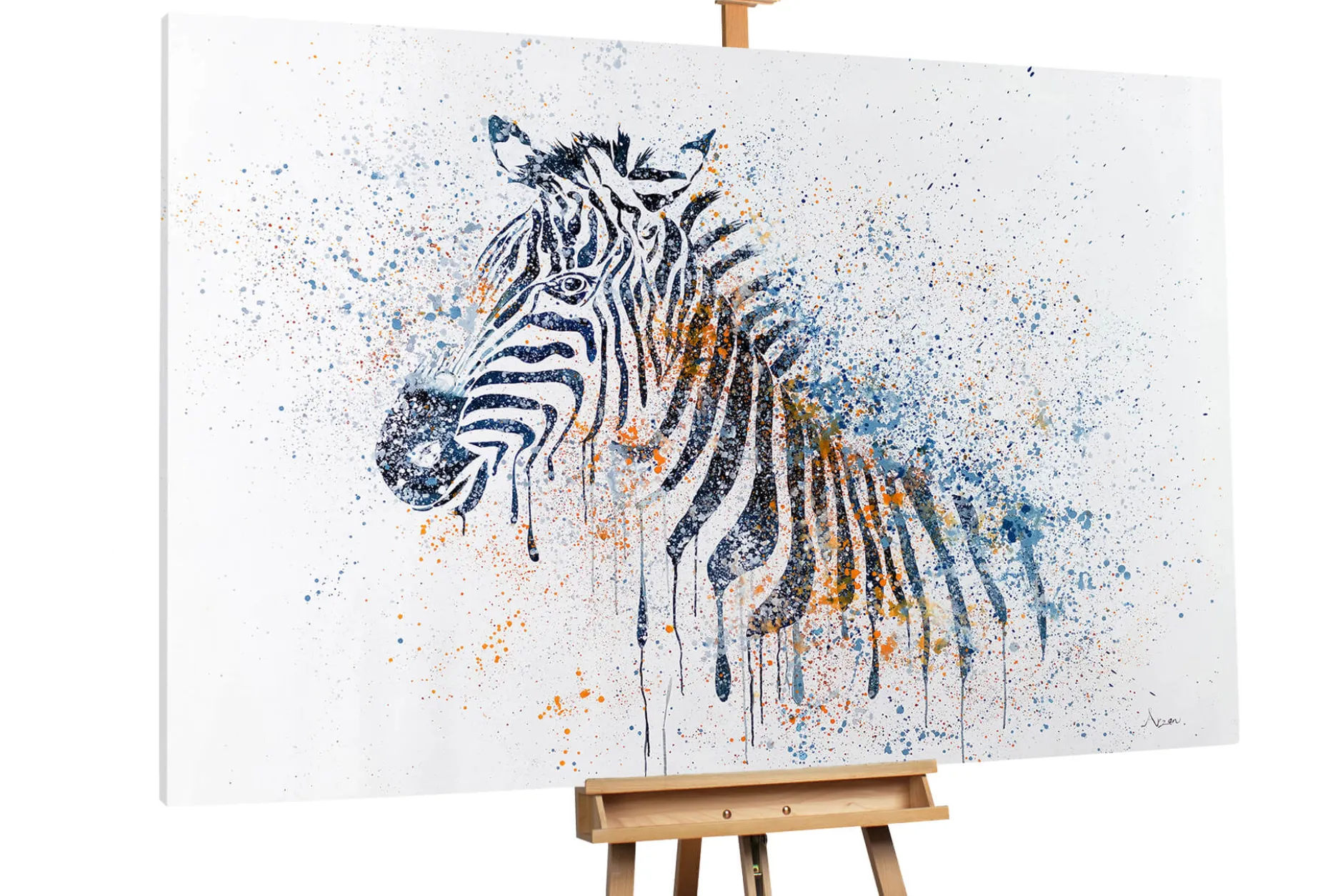 XXL Öl Gemälde 'Zacky, the Zebra' | Handgemaltes Unikat