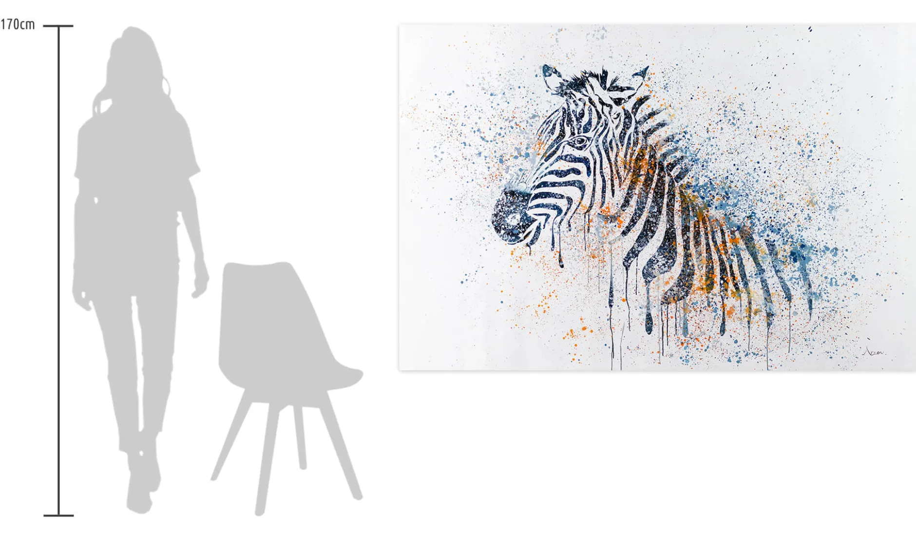 XXL Öl Gemälde 'Zacky, the Zebra' | Handgemaltes Unikat