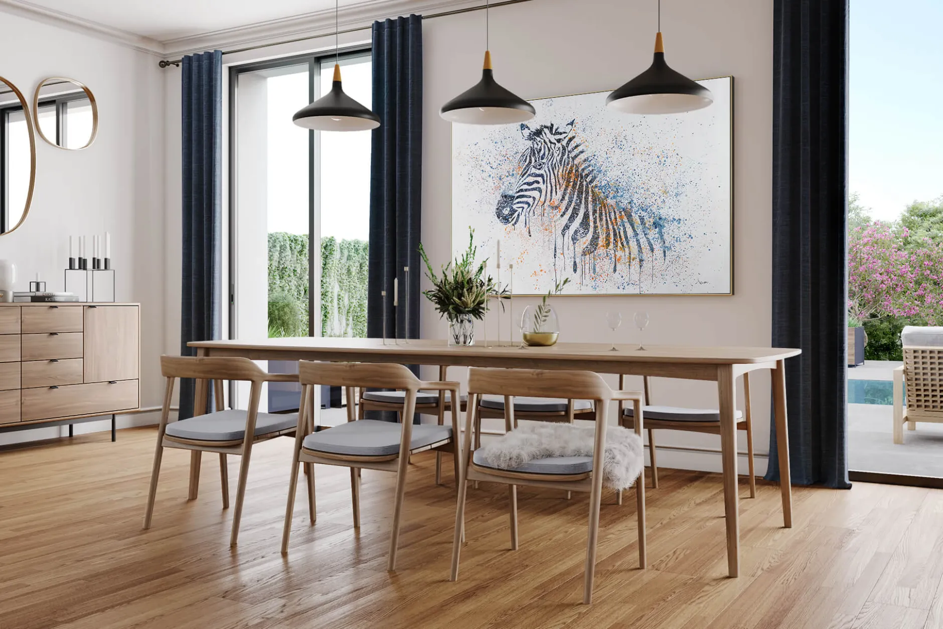 XXL Öl Gemälde 'Zacky, the Zebra' | Handgemaltes Unikat