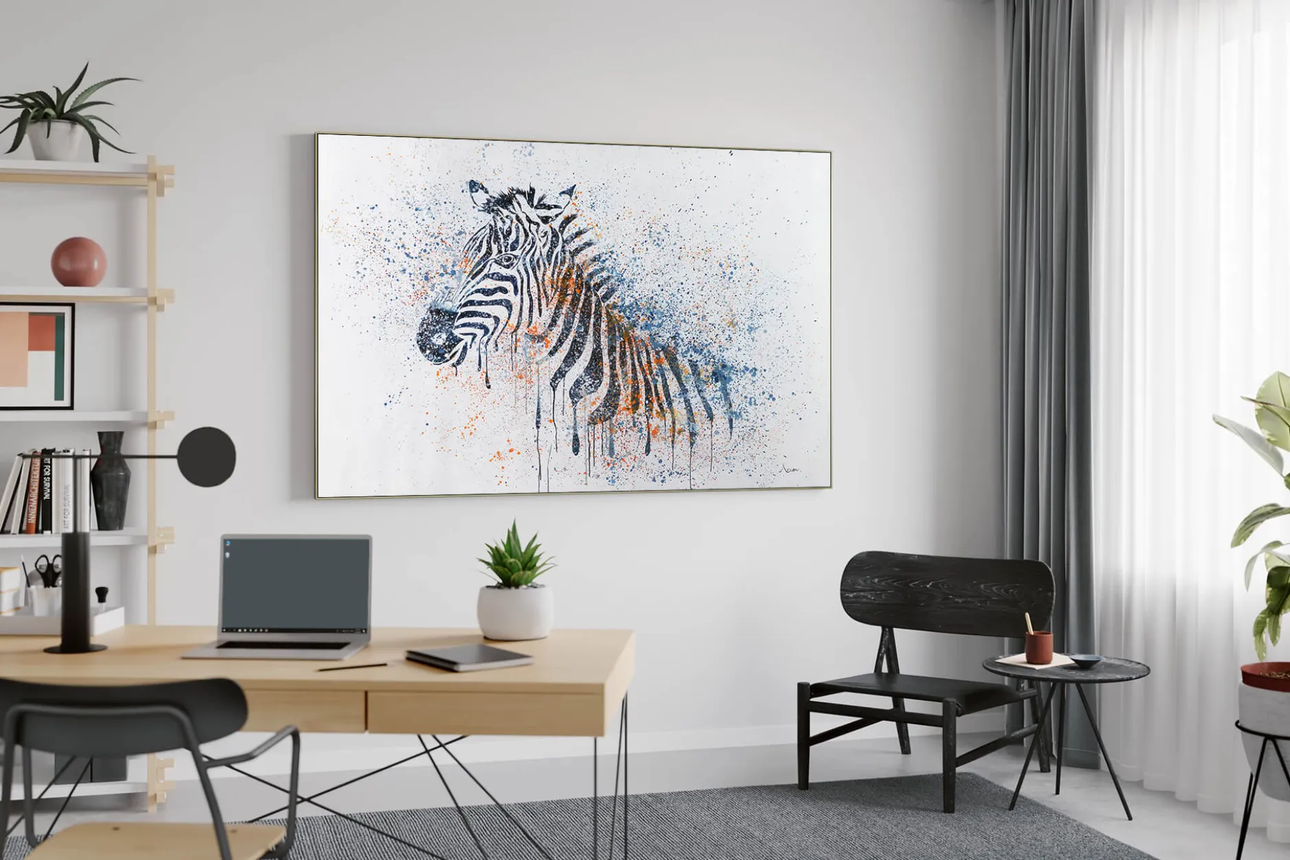 XXL Öl Gemälde 'Zacky, the Zebra' | Handgemaltes Unikat