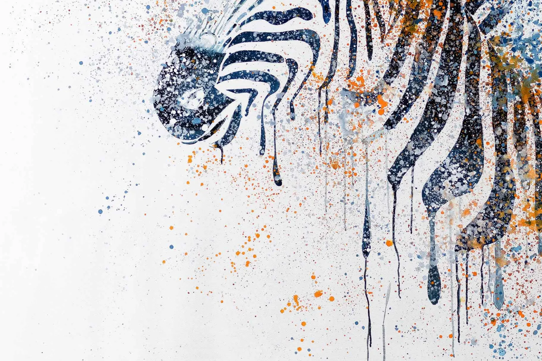 XXL Öl Gemälde 'Zacky, the Zebra' | Handgemaltes Unikat