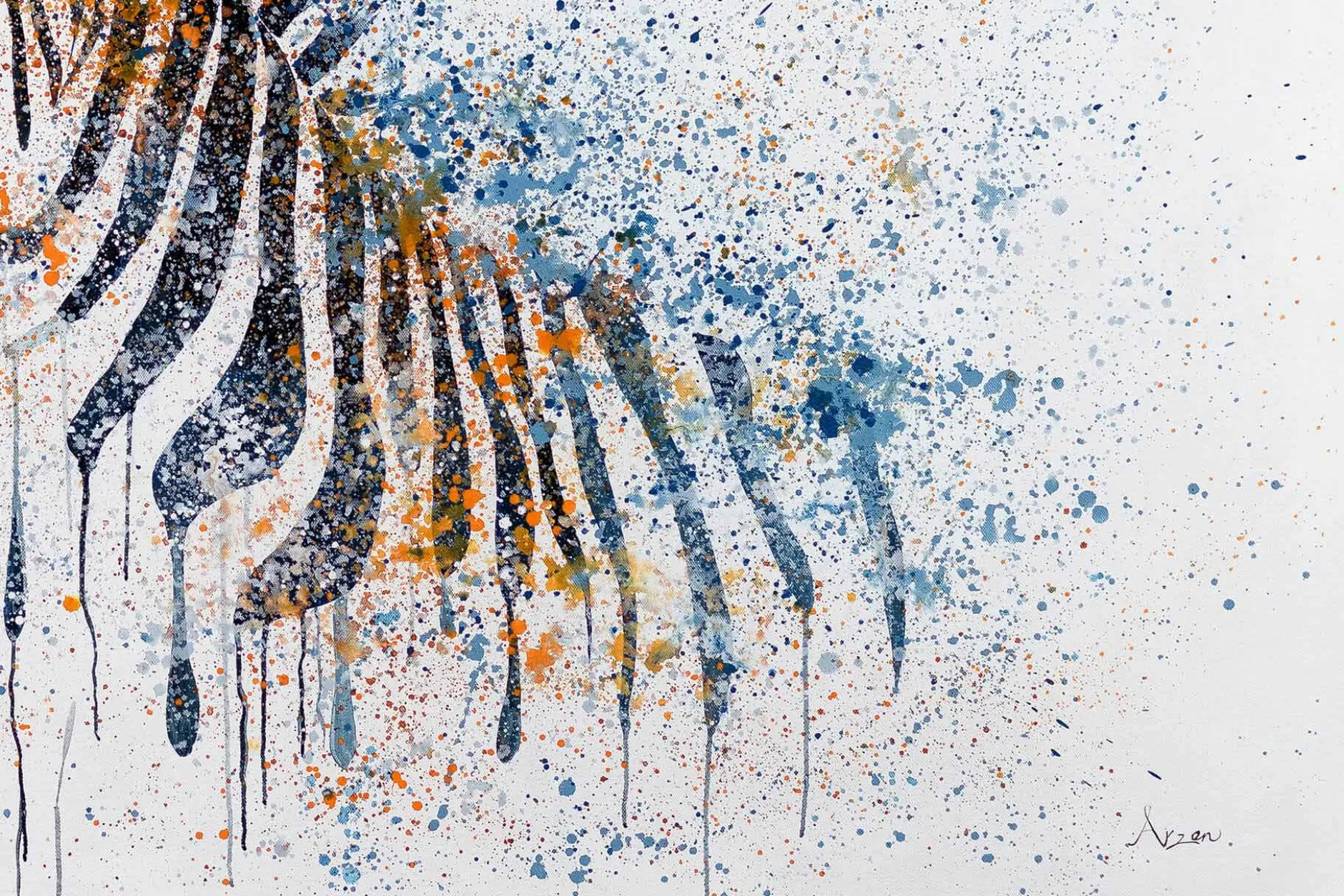XXL Öl Gemälde 'Zacky, the Zebra' | Handgemaltes Unikat