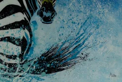 XXL Öl Gemälde 'Zappy Zebra' | Handgemaltes Unikat