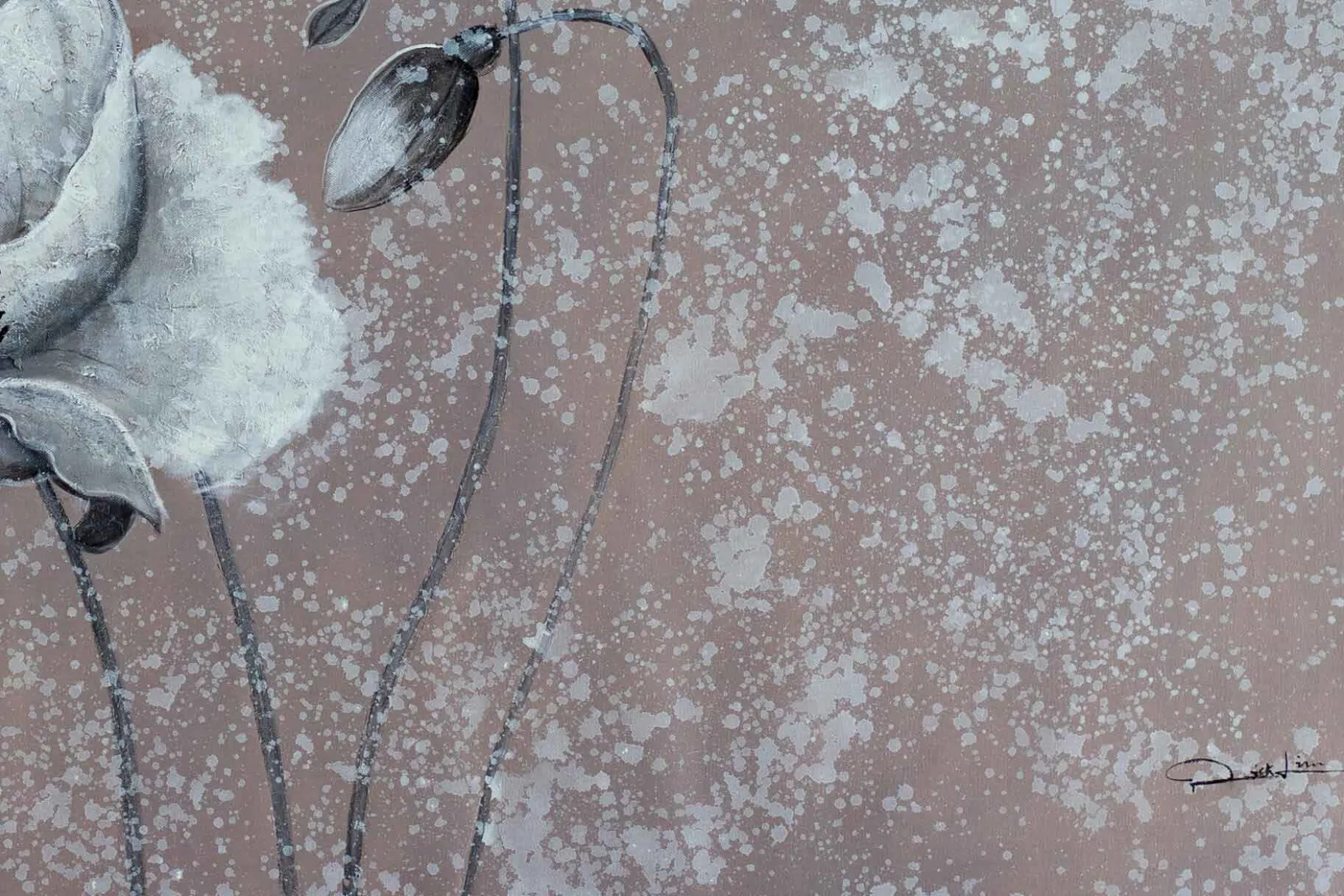 XXL Öl Gemälde 'Zarte Knospen' | Handgemaltes Unikat