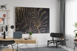 XXL Öl Gemälde 'Zebra aus Gold' | Handgemaltes Unikat