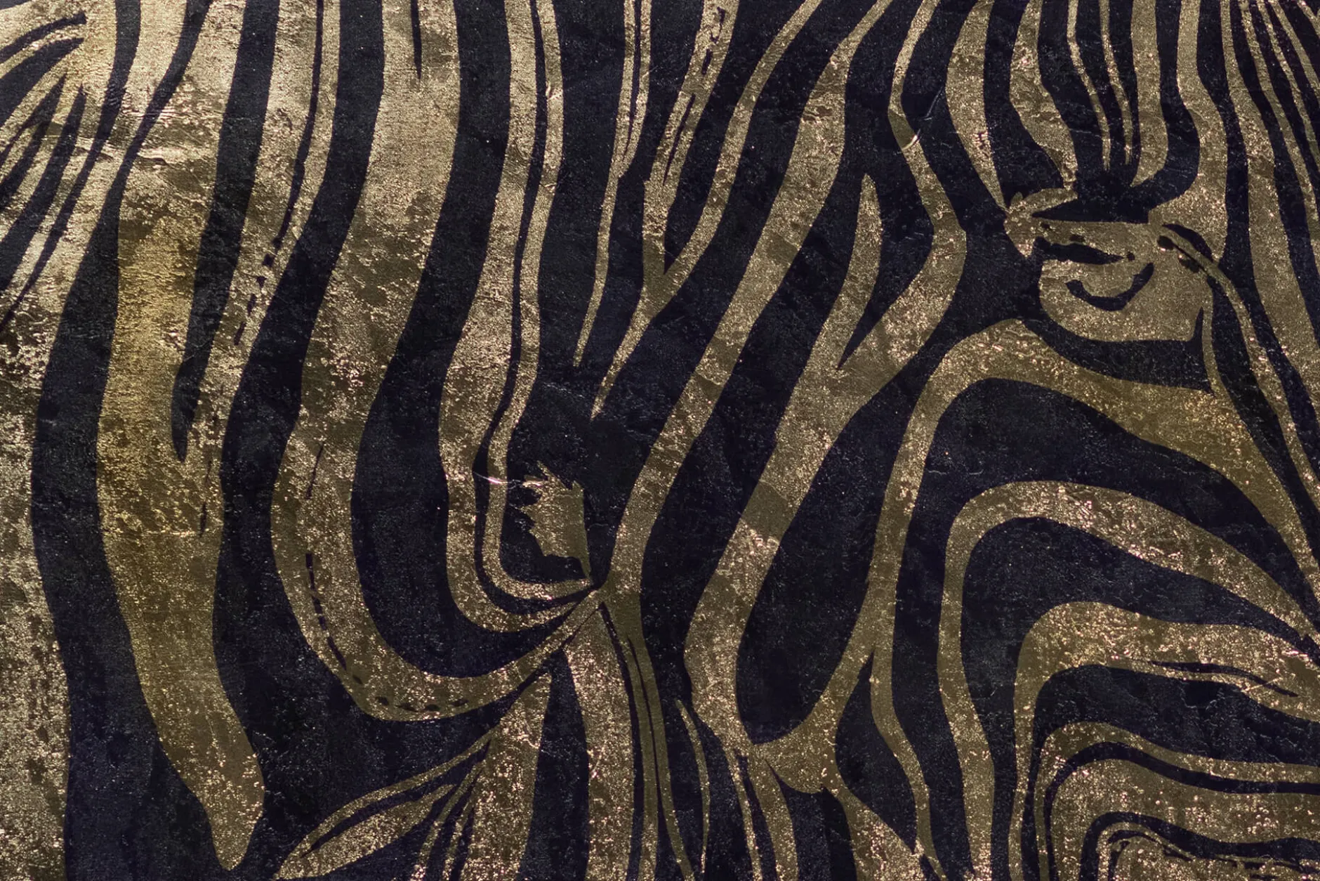 XXL Öl Gemälde 'Zebra aus Gold' | Handgemaltes Unikat